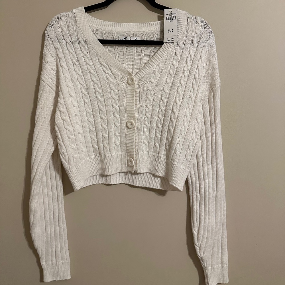 Hollister Cream Button Up Cardigan
